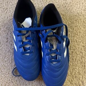 adidas Blue Soccer Shoes with White Stripes